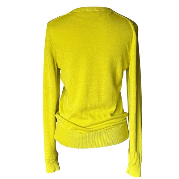 Banana Republic Chartreuse Polka Dot Trim Cardigan Medium - Picture 3 of 9